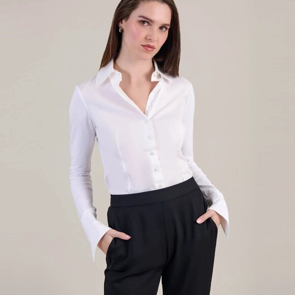 Anne Fontaine Luxury Blouse Off-White Size 4 - Picture 1 of 5